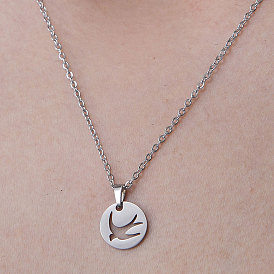 201 Stainless Steel Swallow Pendant Necklace