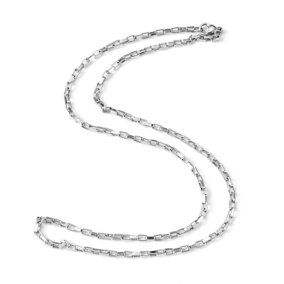 Box Chain Necklace for Men, 304 Stainless Steel Necklaces, with Lobster Claw Clasps