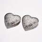 316 Stainless Steel Locket Pendants, Photo Frame Charms for Necklaces, Heart with Flower