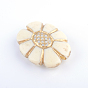 Perles acryliques de placage de fleurs, métal doré enlaça, 20x15.5x6.5mm, trou: 2 mm, environ 410 pcs / 500 g