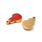 304 Stainless Steel Charms, with Enamel, Real 14K Gold Plated, Gourd Charm