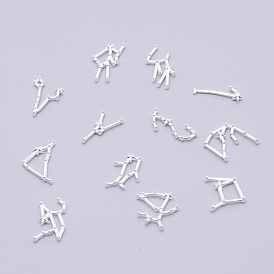 Cabochons en alliage écologique, 12 constellations, pour médaillons flottants médaillons à mémoire vive en verre, résine époxy fournitures remplissage, sans cadmium et sans nickel et sans plomb