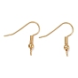 Brass Earring Hooks, with Vertical Loop, Long-Lasting Plated