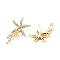 Clear Cubic Zirconia Leaf Dangle Stud Earrings, Brass Jewelry for Women, Cadmium Free & Lead Free