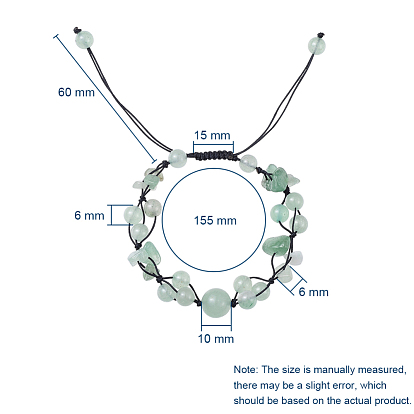 Регулируемые нейлоновые шнур плетеный браслеты из бисера, с природными драгоценный камень бисером