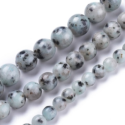 Natural Sesame Jasper/Kiwi Jasper Beads Strands, Round