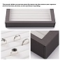 Wooden Jewelry Presentation Boxes, Covered with PU Leather, Organic Glass and Magnetic Stripe, Rectangle