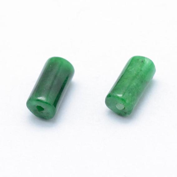 Perles naturelles de jade du Myanmar / jade birmane, teint, colonne