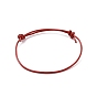 Adjustable Spray Painted Cowhide Leather Braided Cord Bracelet for Women