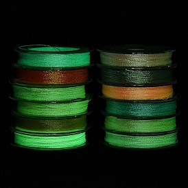 12 рулоны светящихся полиэфирных швейных ниток, светится в темноте, 3-многослойный шнур из полиэстера для изготовления украшений