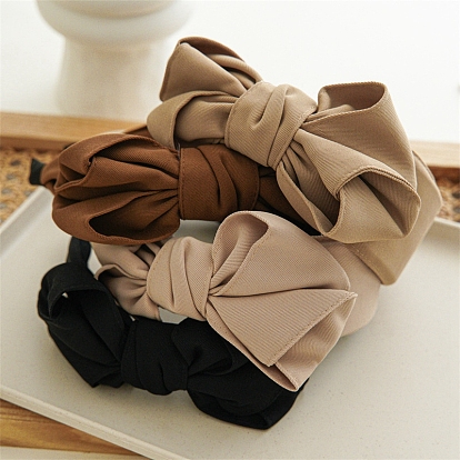 Bowknot Cloth Hair Bands, Wide Hair Accessories for Women Girls