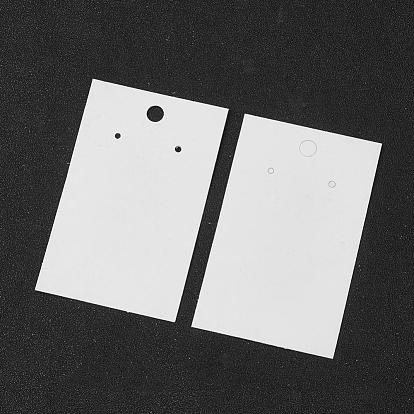Tarjeta de la exhibición del pendiente del papel, utilizado para colgantes y pendientes, blanco, sobre 80 mm de largo, 50 mm de ancho