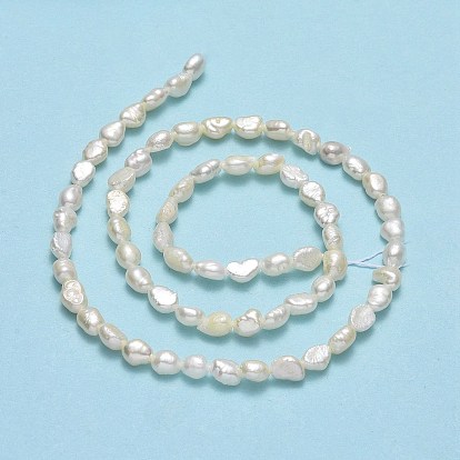 Brins de perles de culture d'eau douce naturelles, perles de perle keshi, deux faces polies