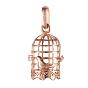 Brass Cage Pendants, For Chime Ball Pendant Necklaces Making, Cadmium Free & Nickel Free & Lead Free, Bird in The Cage