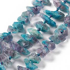 Natural Amethyst Beads Strands, Dyed, Nuggets