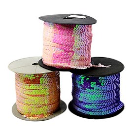 Plastic Paillette/Sequins Chain Rolls, AB Color