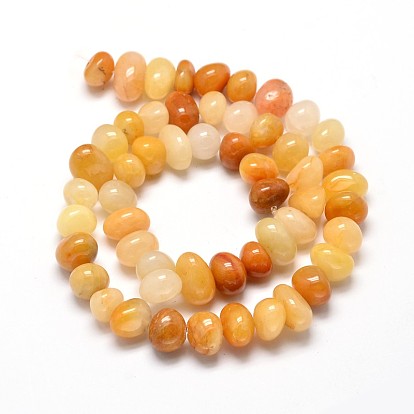 Natural Topaz Jade Gemstone Nuggets Bead Strands, Tumbled Stone, 6~10x9~12x8~10mm, Hole: 1mm, about 15.3 inch ~15.7 inch
