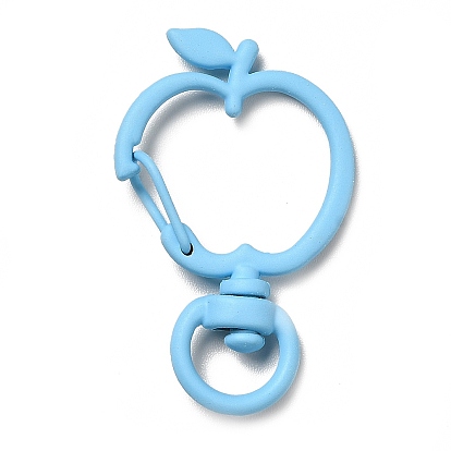Apple Shaped Spray Painted Alloy Swivel Keychain Clasps, Keychain Clasp Findings