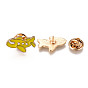Alloy Enamel Brooches, Enamel Pin, with Brass Butterfly Clutches, Airplane, Light Gold, Cadmium Free & Nickel Free & Lead Free