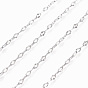 Ion Plating(IP) 304 Stainless Steel Textured Dapped Chains, Cable Chains, Soldered, with Spool, Flat Oval