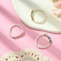 3 pcs 3 style perles naturelles et agate mousse et anneaux extensibles en perles d'apatite, anneaux empilables