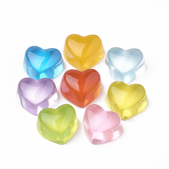 Transparent Resin Cabochons, Heart