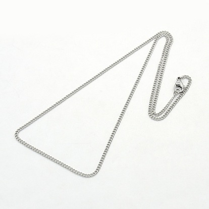 304 inoxidable collares de cadena de acero trenzado de las mujeres, con cierre de langosta, 17.7 pulgada (450 mm)