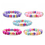 Эластичные браслеты из непрозрачных акриловых бусин круглой и круглой формы, детские браслеты для девочек