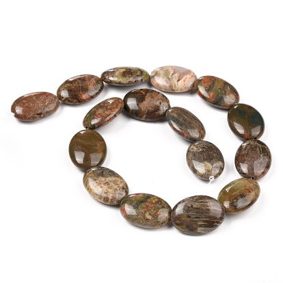 Natural Ocean Jasper Beads Strands, Oval