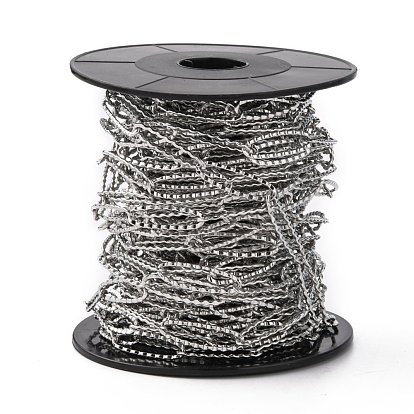 304 кабельные цепи из нержавеющей стали, текстурированный, пайки, декоративные цепи, овальное кольцо, 6 мм