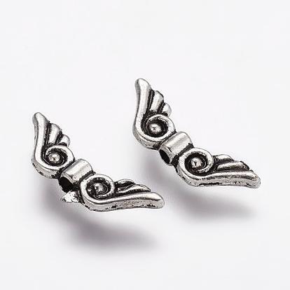 Perles d'ailes d'ange en alliage de style tibétain, sans cadmium et sans plomb