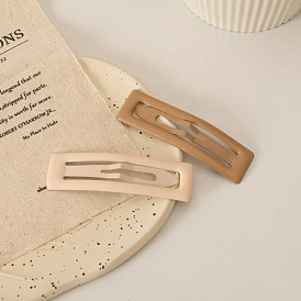 Square Hair Clip for Women, 7CM Matte Texture Barrette with Gentle Milk Coffee Color - Perfect for School and Daily Wear