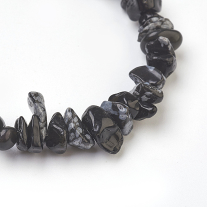 Bracelets de cheville en perles de copeaux de pierres précieuses mélangées, avec des perles en verre de graine, avec des résultats en laiton et en acier inoxydable