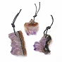 Rough Raw Natural Amethyst Slice Pendants, Nuggets