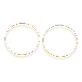 Brass Linking Rings, Real 18K Gold Plated, Ring