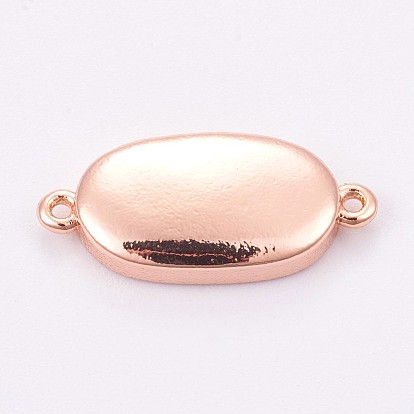 La configuración del conector de bronce cabujón, copas de bisel de borde liso, larga duración plateado, oval