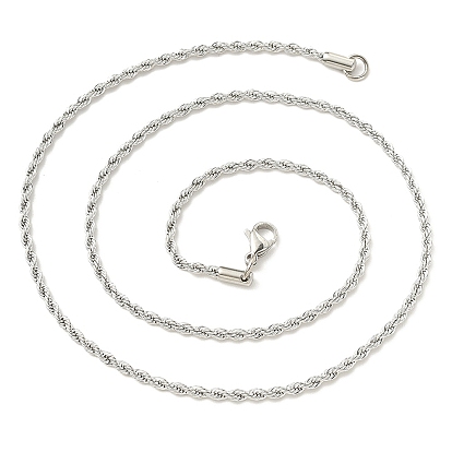 5Pcs 304 Stainless Steel Round Twist Rope Chain Necklaces Set for Men Women