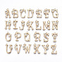 Brass Rhinestones Pendants, Alphabet