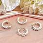 Unicraftale 304 Stainless Steel Hoop Earrings, Beaded Hoop Earrings, with Natural Howlite Beads, Ring