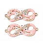Alloy Enamel Connector Charms, Snake Infinity Links, with Crystal Rhinestone, Golden
