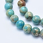 Natural Aqua Terra Jasper Beads Strands, Dyed, Round