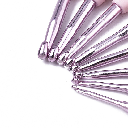 Набор алюминиевых крючков разных размеров, с абс пластиковой ручкой, для плетения крючком швейных инструментов