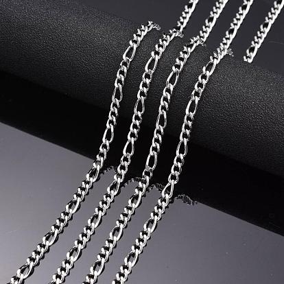 304 Stainless Steel Figaro Chains, Unwelded, Decorative Chains