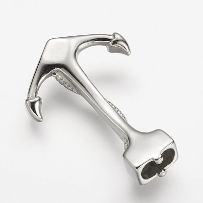 304 Stainless Steel Anchor Hook Clasps, For Leather Cord Bracelets Making