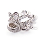 Brass Micro Pave Cubic Zirconia Links Connectors, Octopus, Colorful
