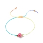 Bracelet en perles rondes tressées en bois naturel, bracelet réglable pour femme