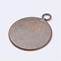 Brass Pendant Cabochon Settings, Milled Edge Bezel Cups, Flat Round