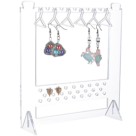 Boucle d'oreille acrylique présentoirs, porte-boucles d'oreilles en forme de cintre avec cintres transparents