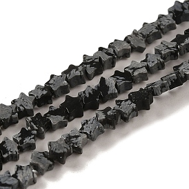Natural Snowflake Obsidian Beads Strands, Star