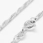 Sterling Silver Snake Chain Necklaces, with Spring Ring Clasps